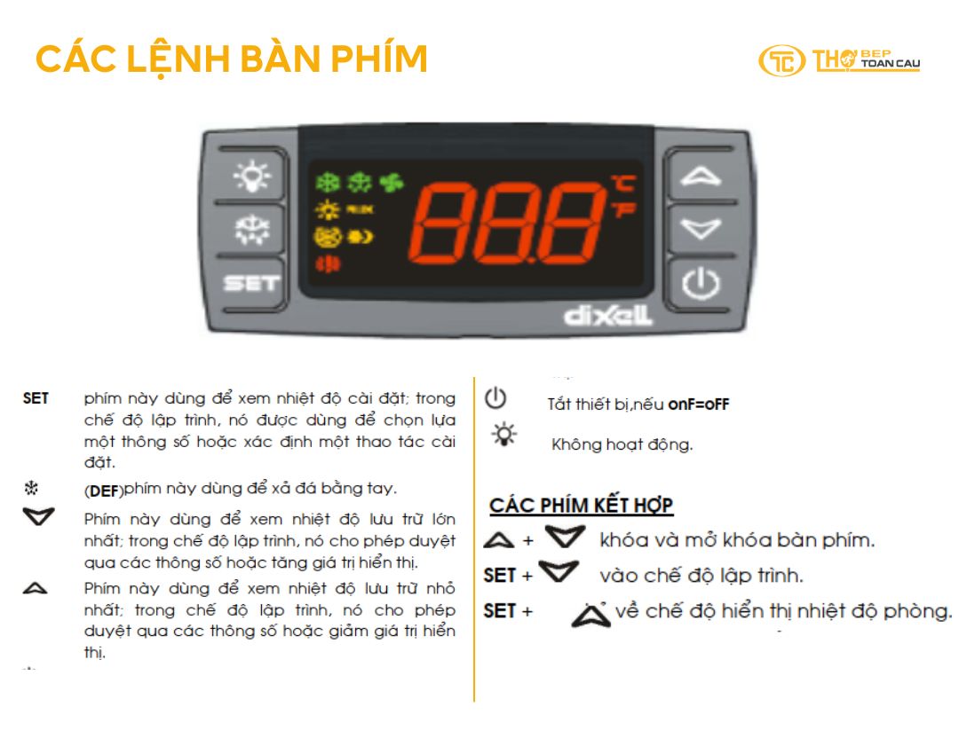 các lệnh bàn phím Dixell XR60CX