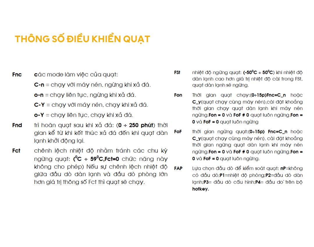 thông số điều khiển quạt Dixell XR60CX